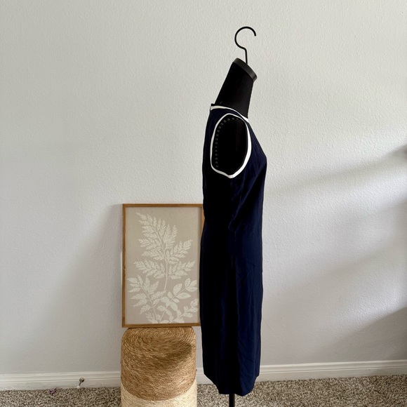 Veronica Beard Blue and White Sheath Dress with Slit - Picture 4 of 7